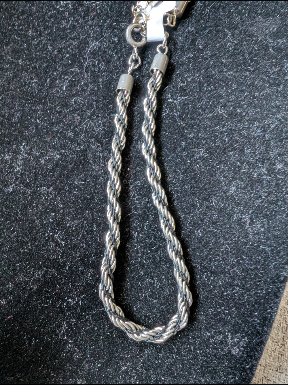 Silver Tone Twisted Rope Bracelet - Classic Silver #64